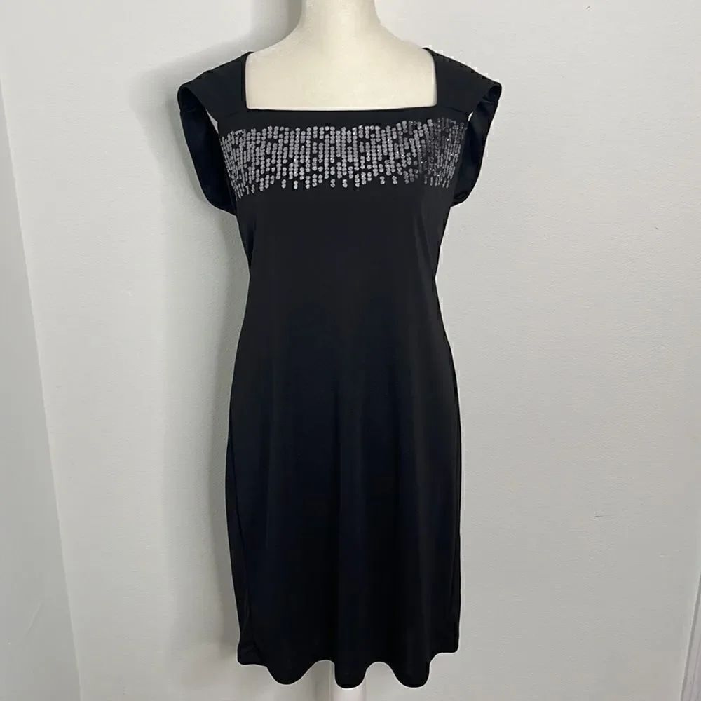 Miss Scarlett cocktail dress.  Glitter bling embellishment.  Size 12.
